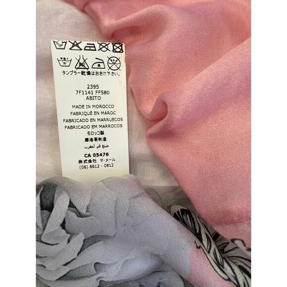 Roberto Cavalli Girls 100% Silk Bubble Hem Dress Pink Black Print Size 6 Party - Picture 7 of 9